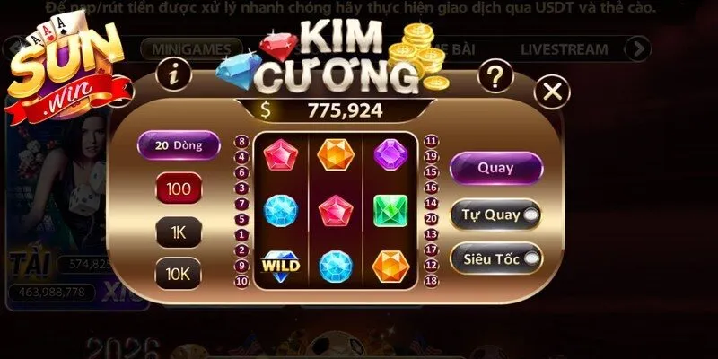 Trò chơi Kim Cương thu hút người chơi tham gia bởi giao diện lấp lánh