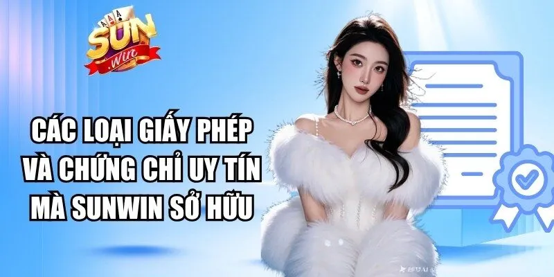 Các loại giấy phép và chứng chỉ uy tín mà Sunwin sở hữu